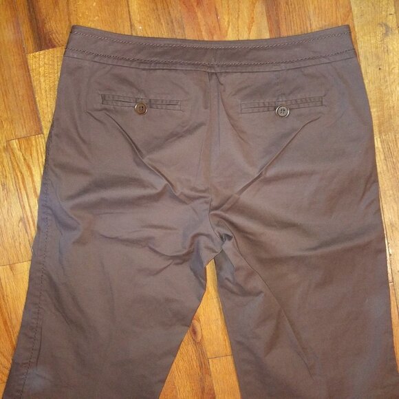 Trina Turk Pants straight leg Cropped Brown stretch 32x27.5 excellent condition - Picture 6 of 9